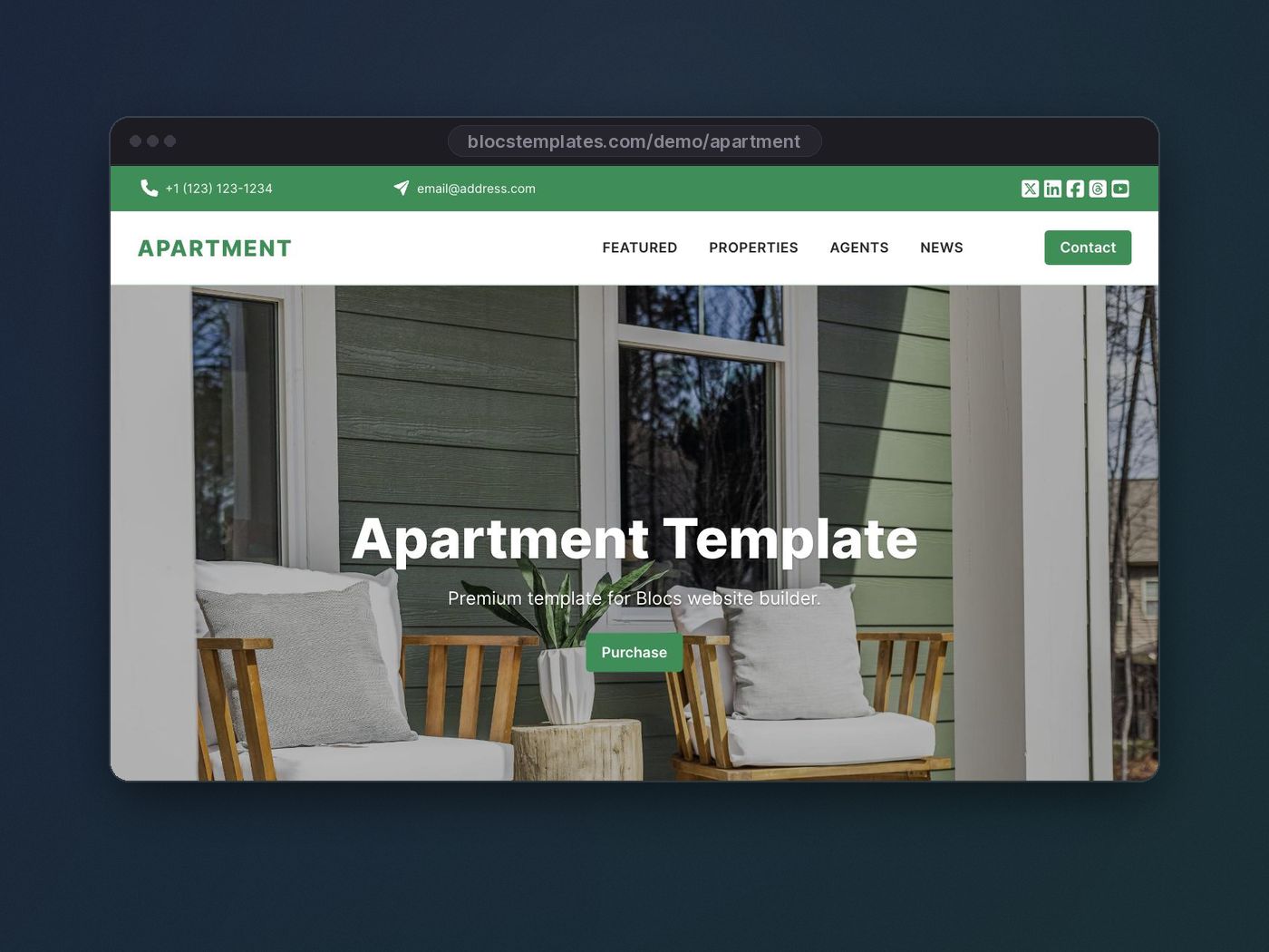 Apartment template for Blocs