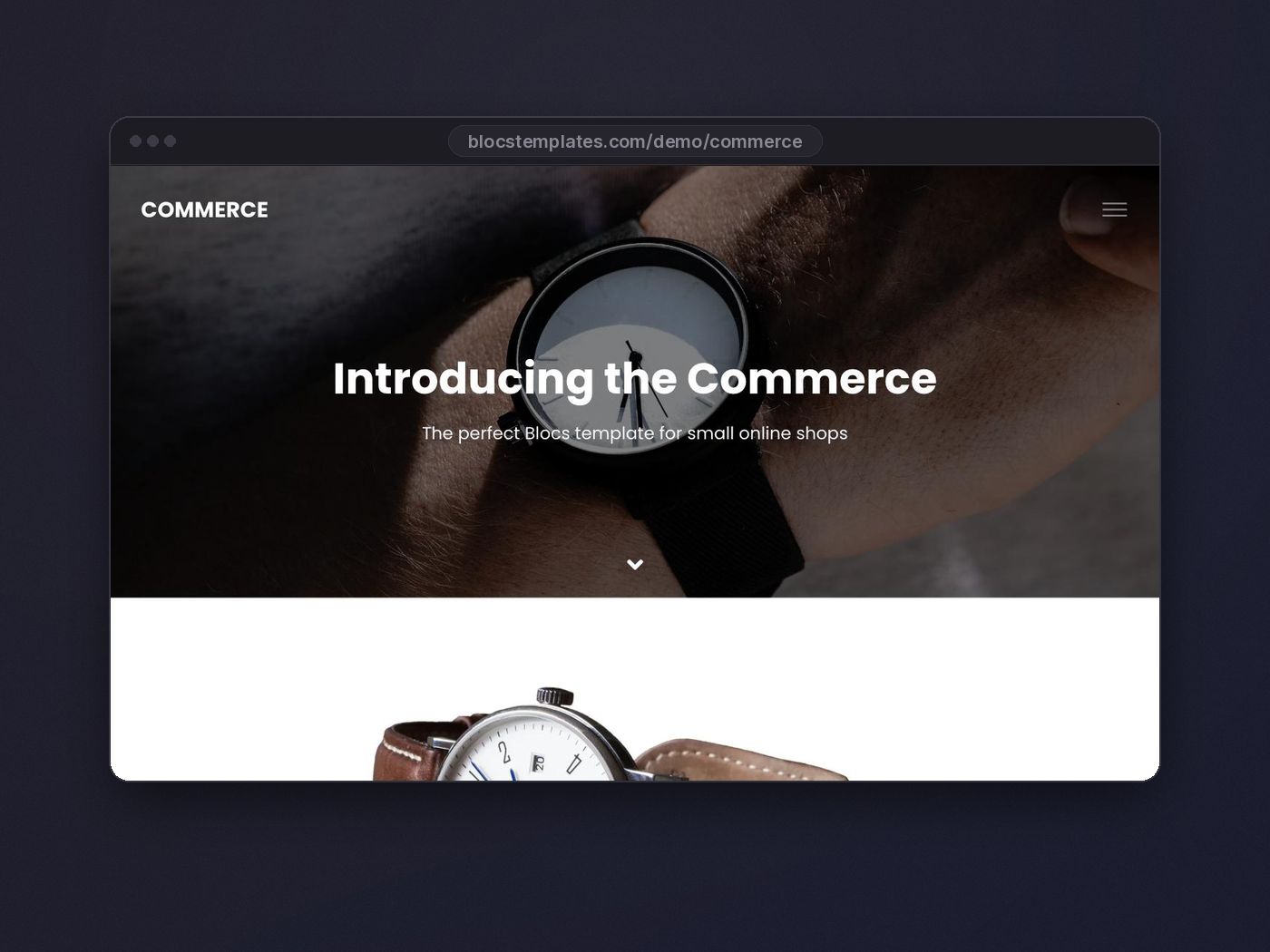Commerce template for Blocs website builder