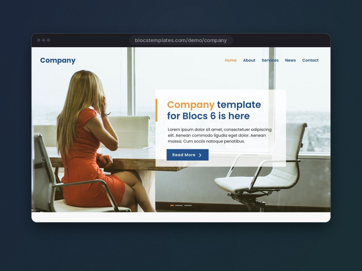 Company template for Blocs website builder