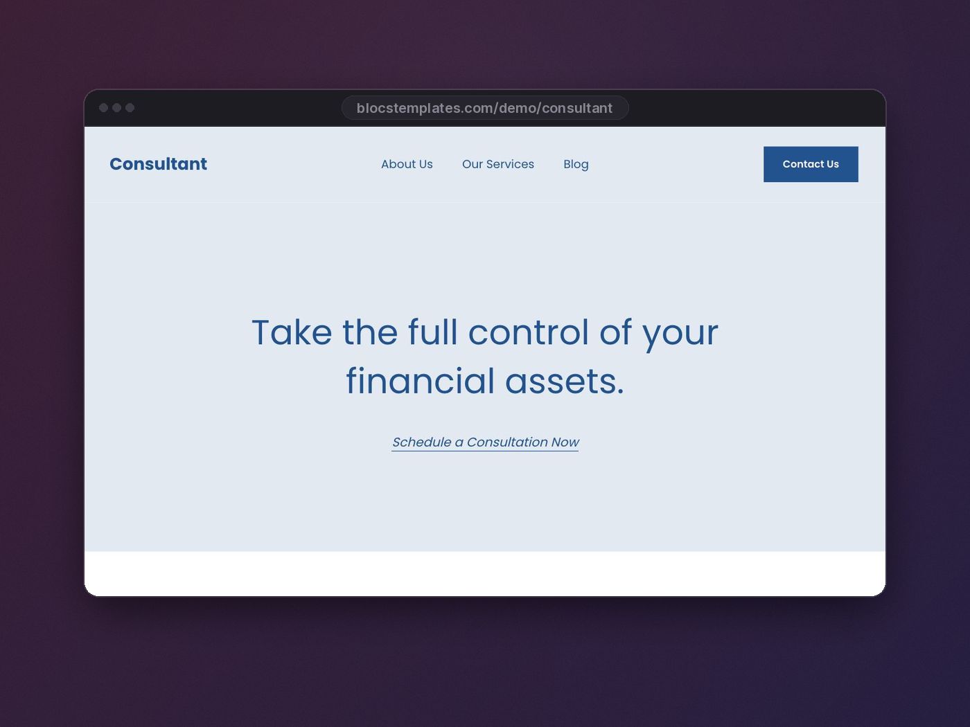 Consultant template for Blocs
