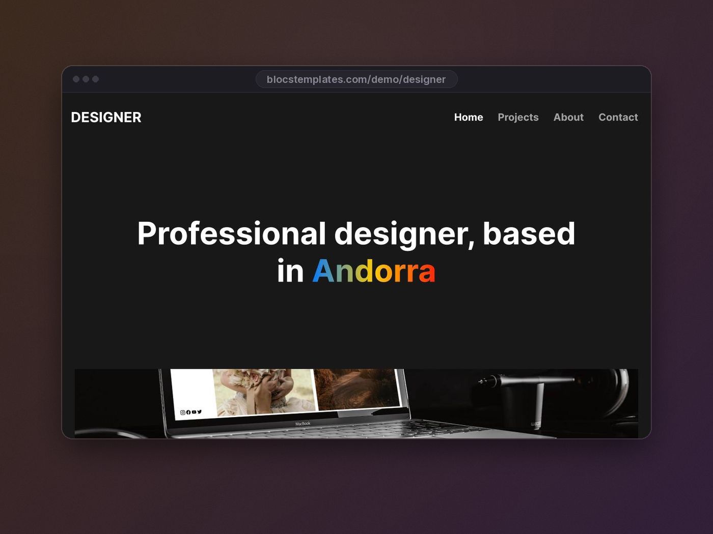 Designer template for Blocs