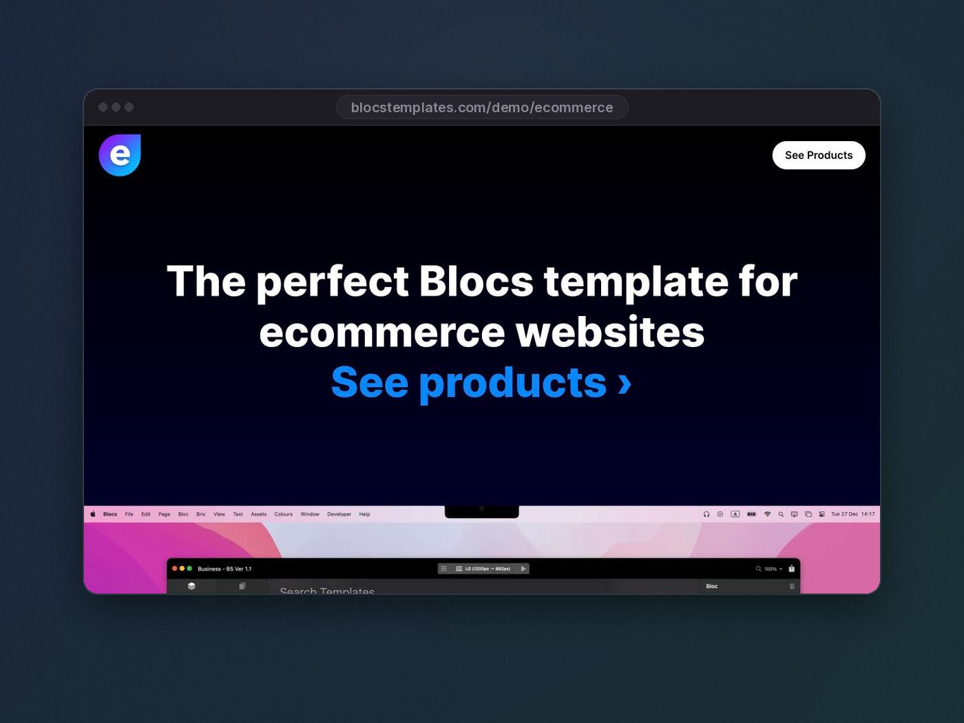 Ecommerce template for Blocs