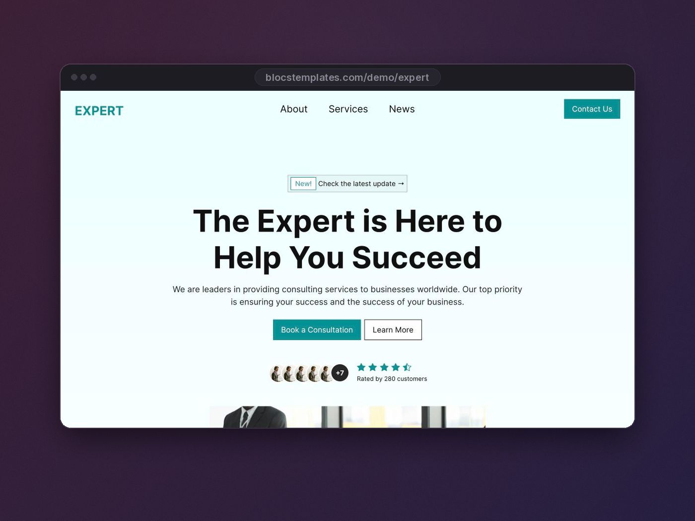 Expert template for Blocs website builder