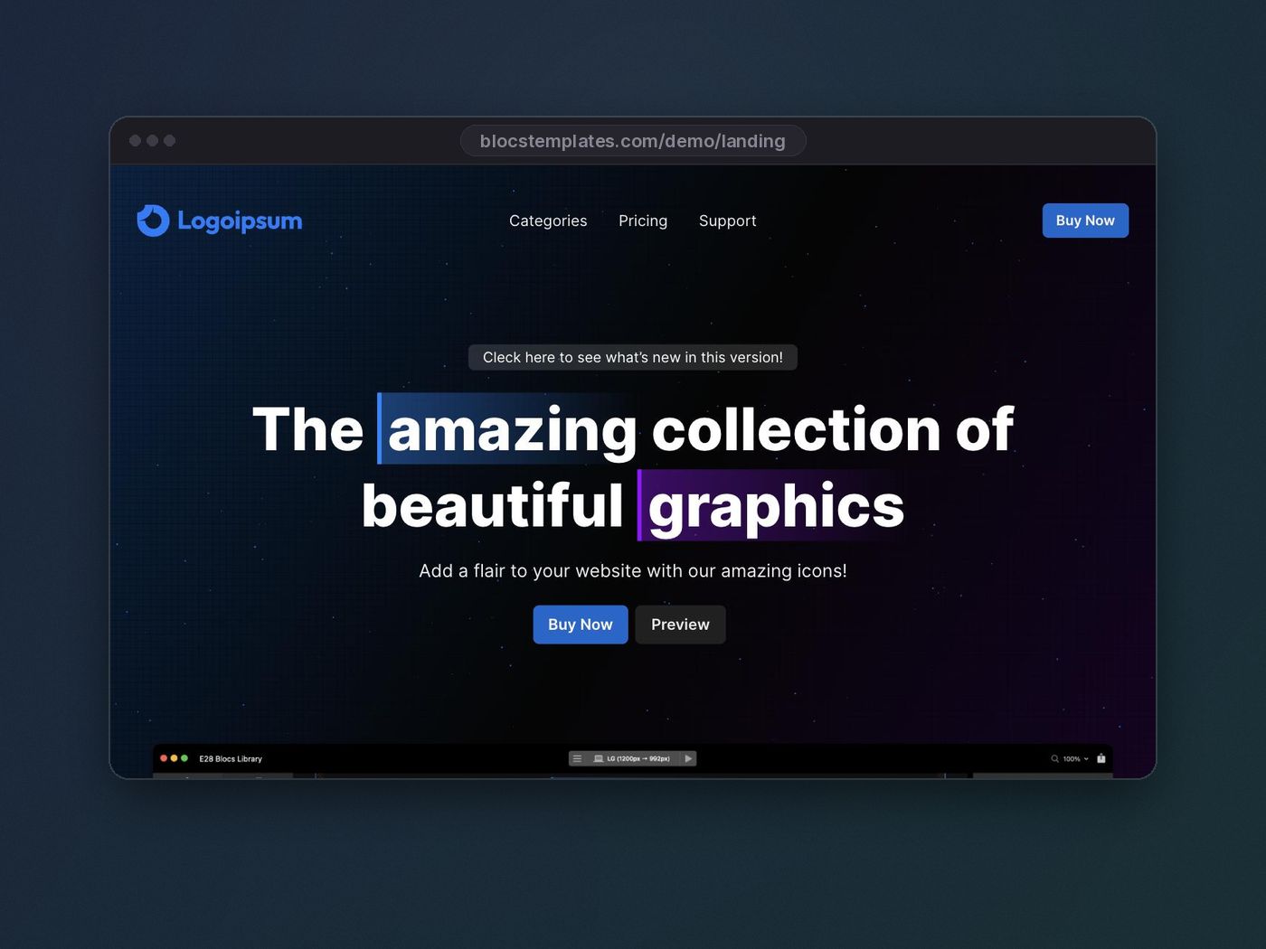 Landing template for Blocs