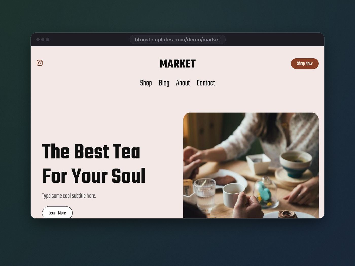 Market template for Blocs