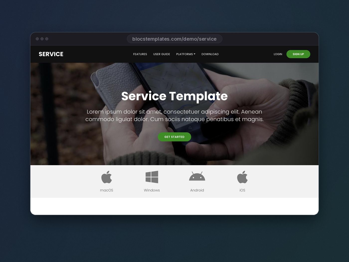 Service template for Blocs