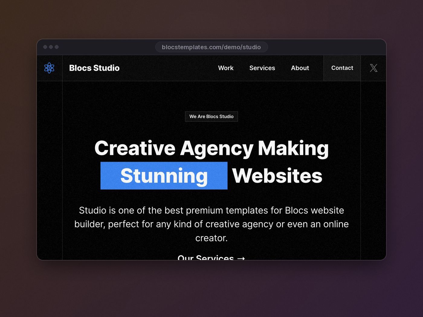 Studio template for Blocs
