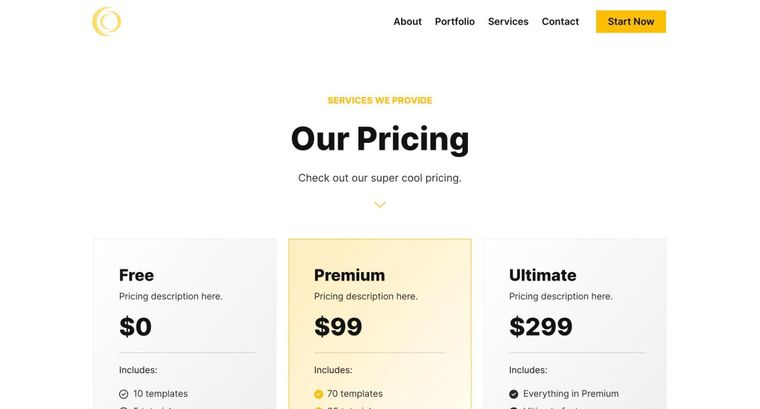 Agency template — Services page