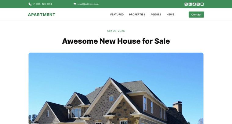Apartment template — Article page