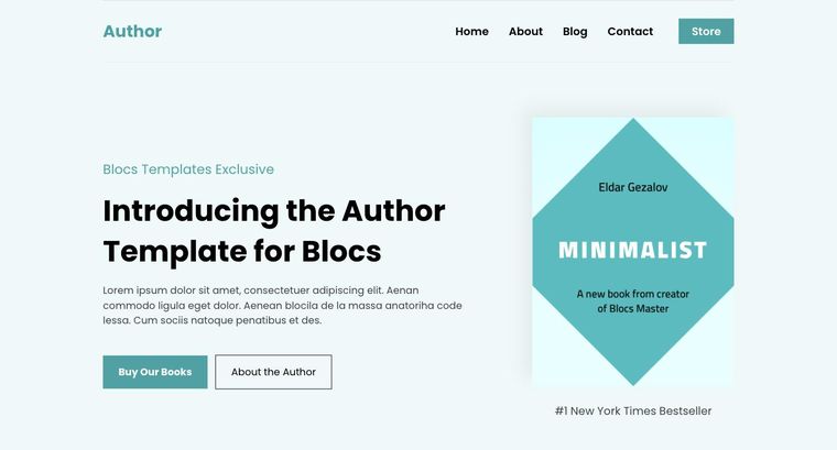 Author template — Homepage page