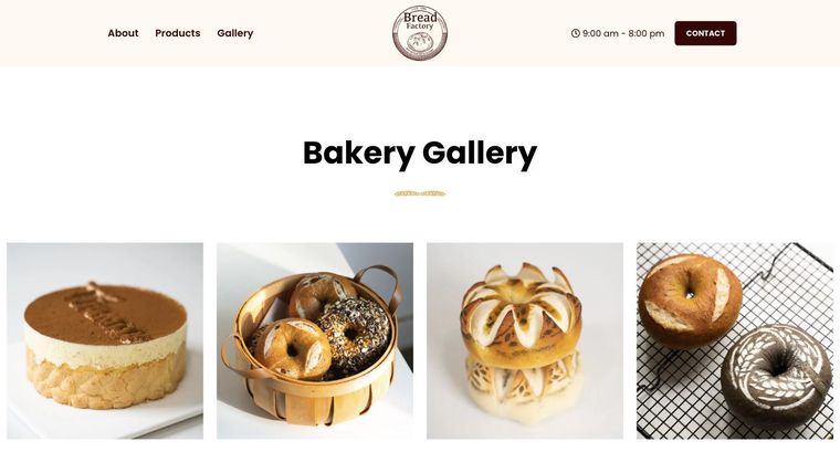 Bakery template — Gallery page