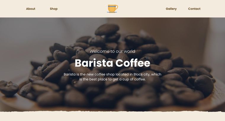 Barista template — Homepage page