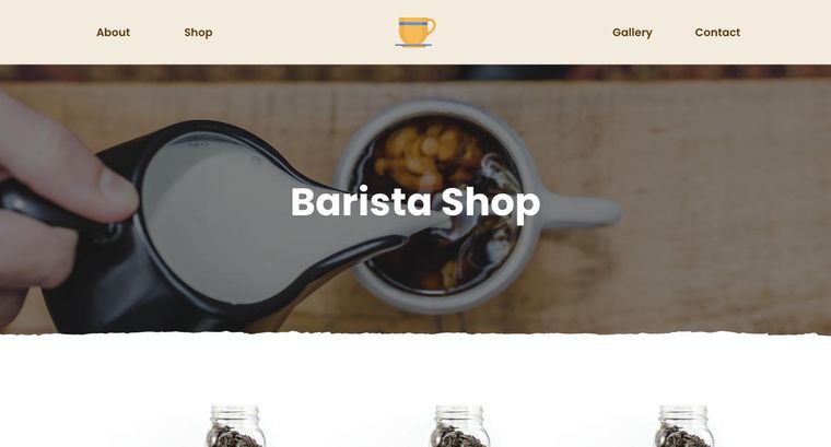 Barista template — Shop page