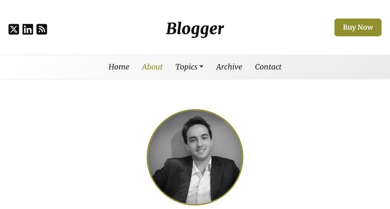 Blogger template — About page