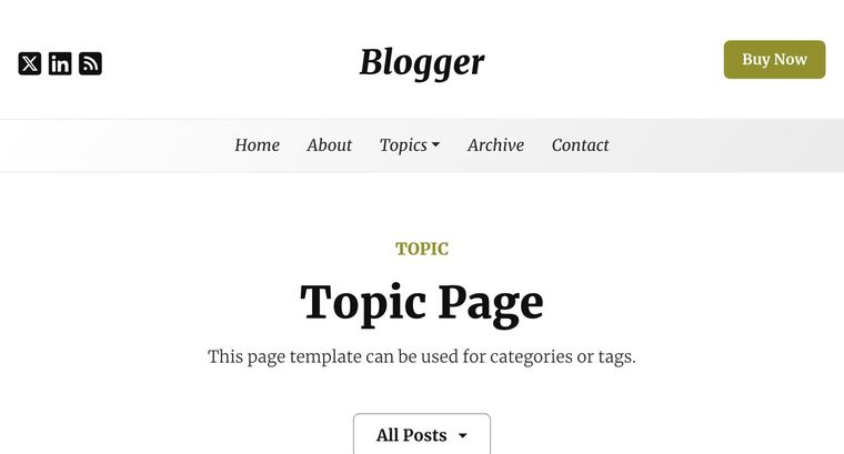 Blogger template — Category page