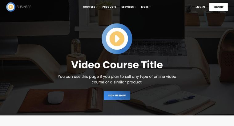 Business template — Course page
