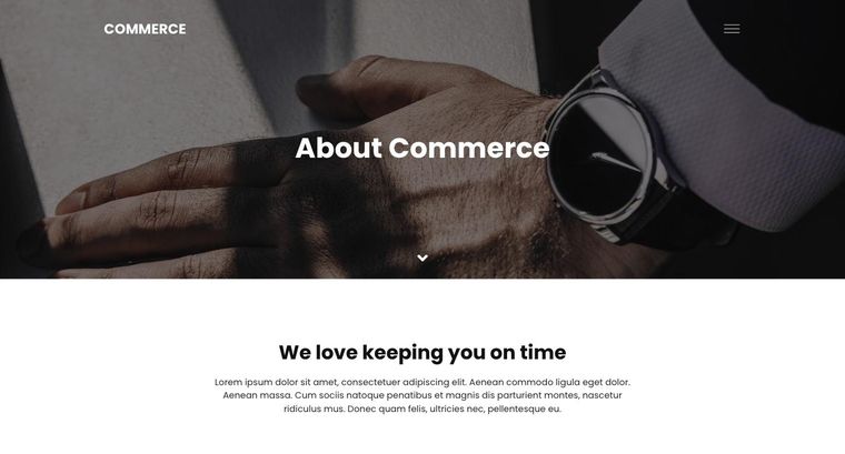 Commerce template — About page