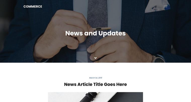 Commerce template — News page