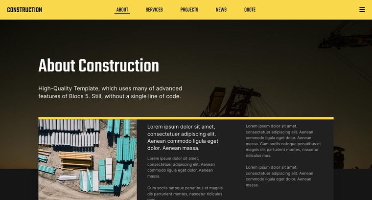 Construction template — About page