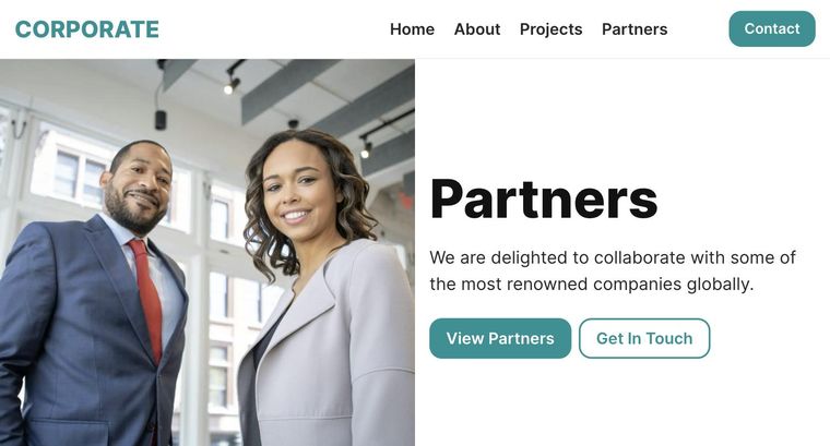 Corporate template — Partners page