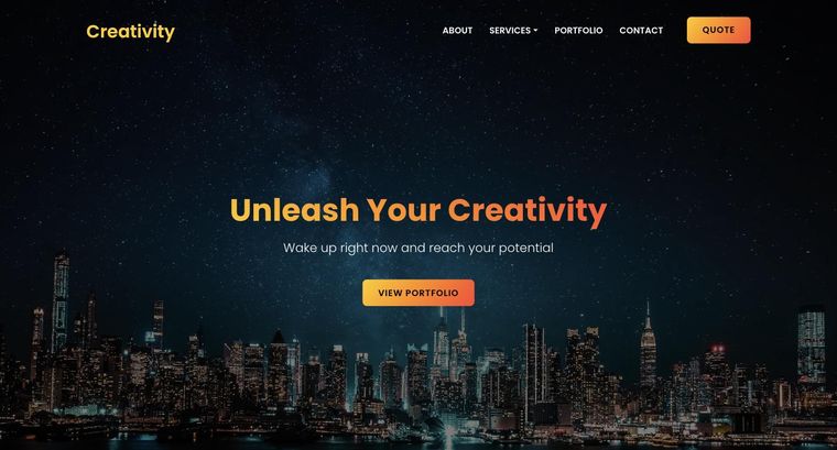 Creativity template — Homepage page