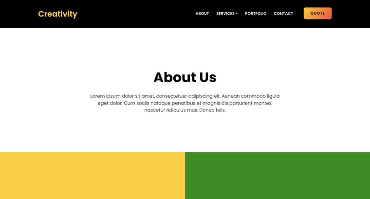 Creativity template — About page