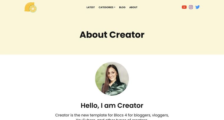 Creator template — About page