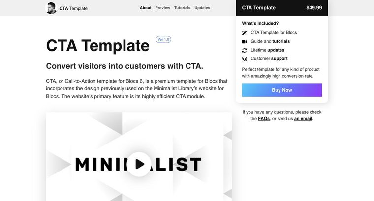 CTA template — Homepage page