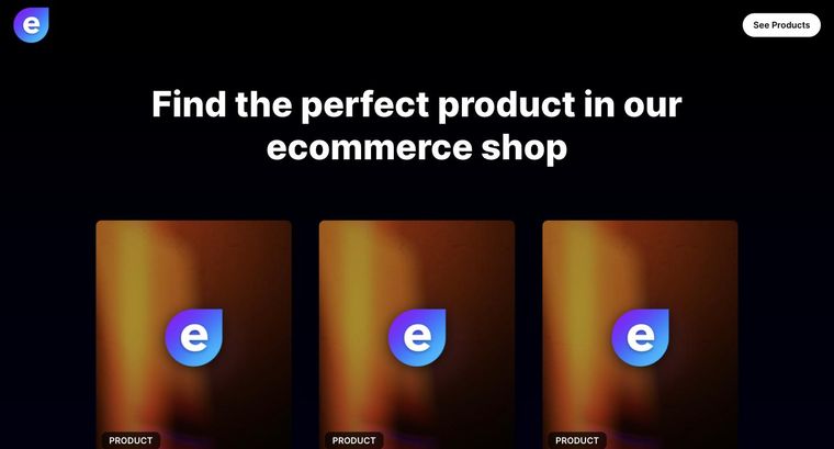 Ecommerce template — Products page