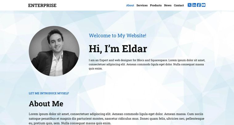 Enterprise template — About page