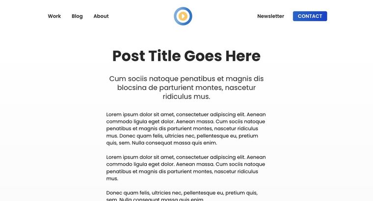 Entrepreneur template — Post page