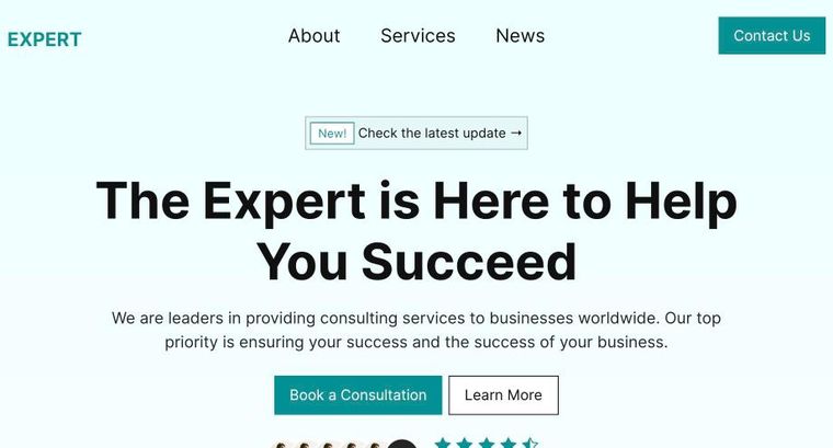 Expert template — Homepage page