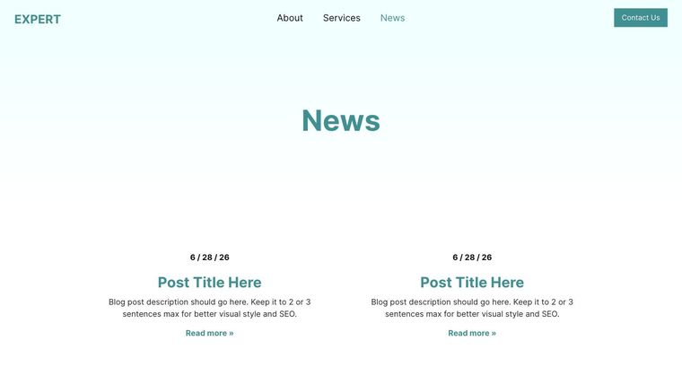 Expert template — News page