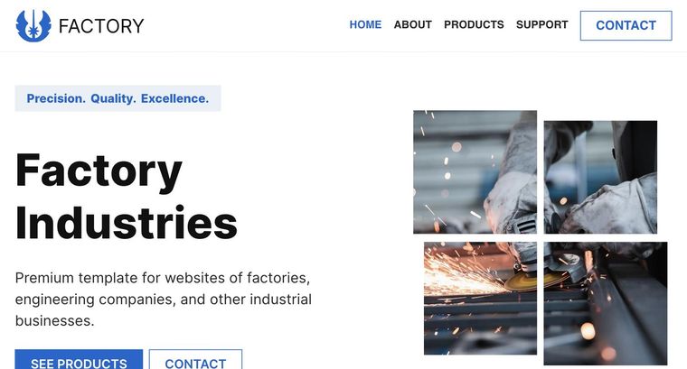 Factory template — Homepage page