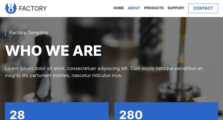 Factory template — About page