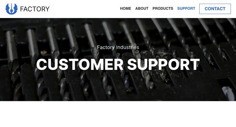 Factory template — Support page