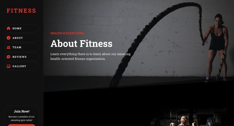 Fitness template — About page