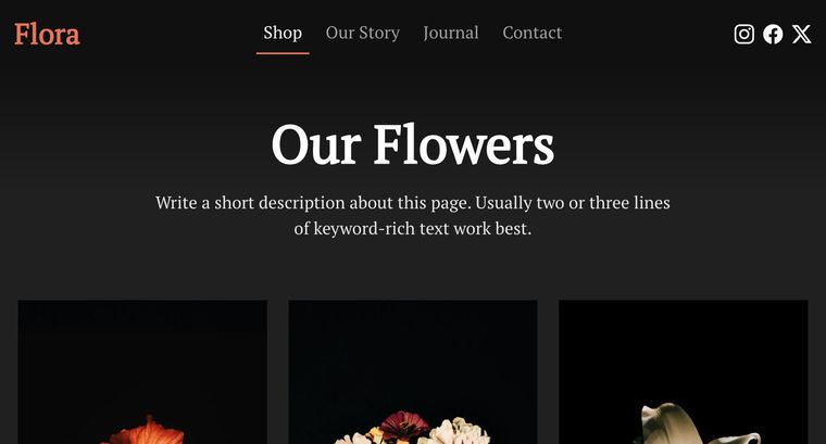 Flora template — Shop page