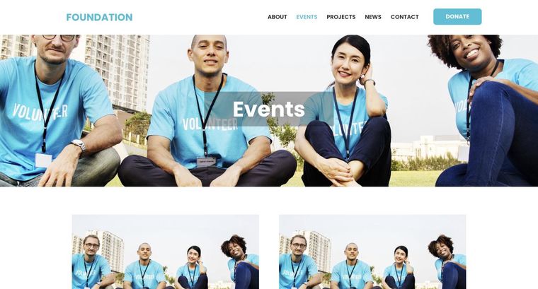 Foundation template — Events page