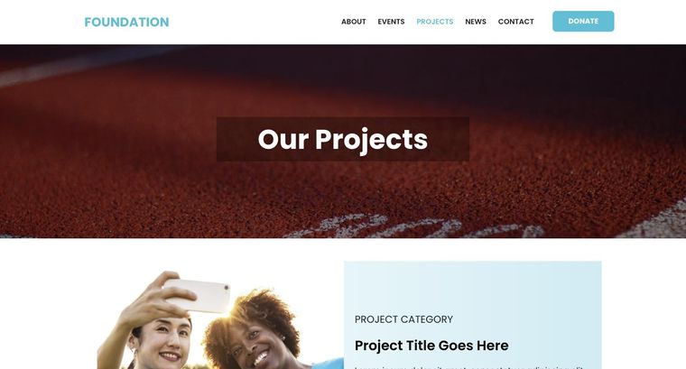 Foundation template — Projects page