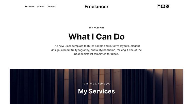 Freelancer template — Services page