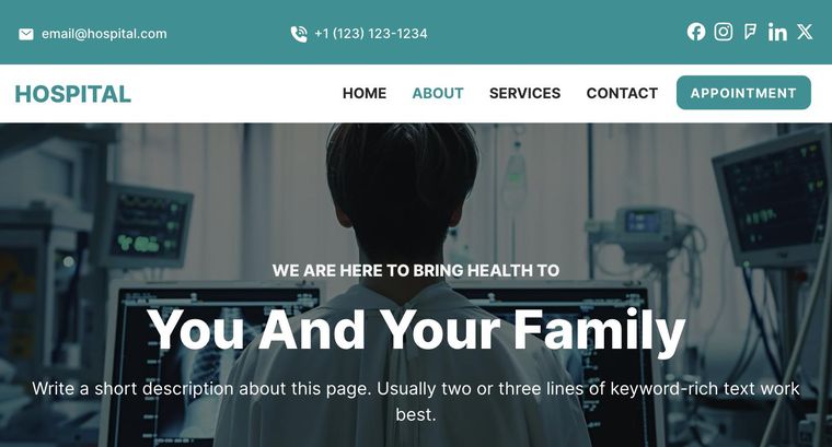 Hospital template — About page