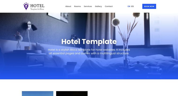Hotel template — Homepage page