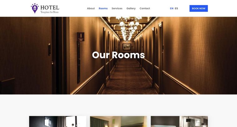 Hotel template — Rooms page