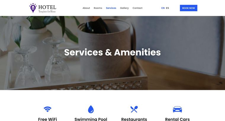 Hotel template — Services page