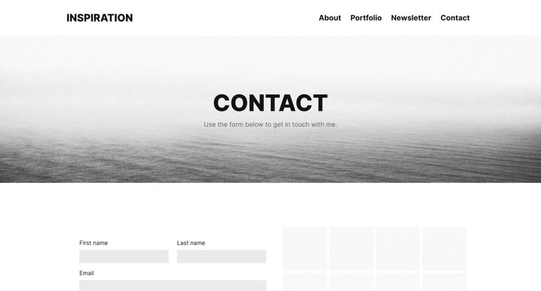Inspiration template — Contact page