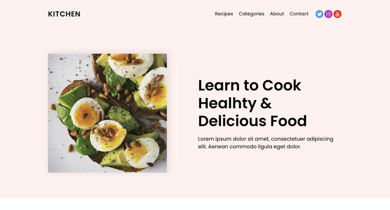 Kitchen template — Homepage page