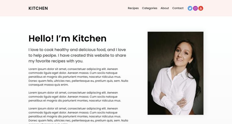 Kitchen template — About page