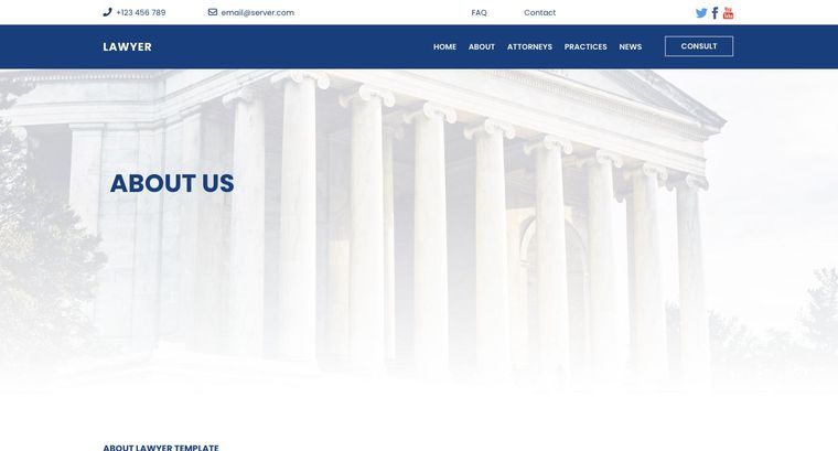 Lawyer template — About page
