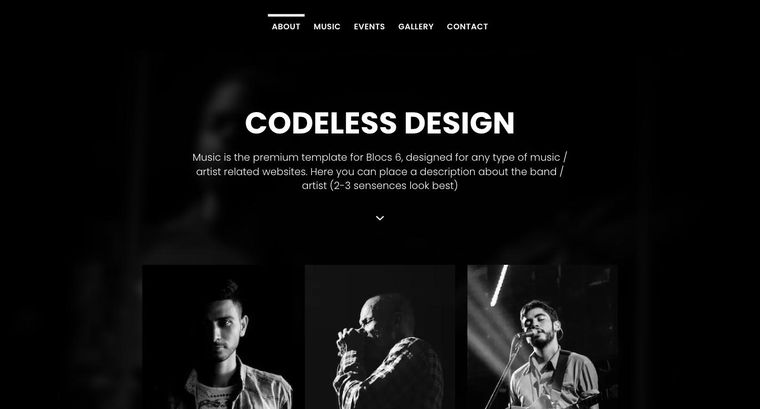 Music template — About page